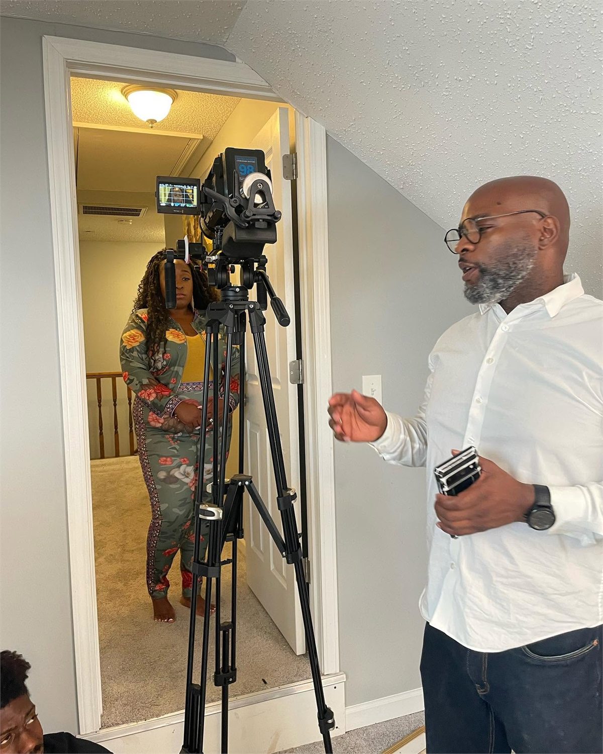 Demetris directing on the set of Perceiv’d